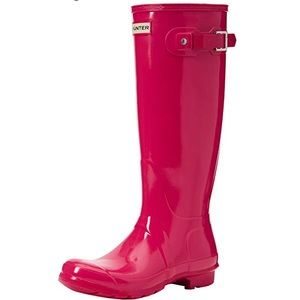 Original Tall Hunter Boots Glossy Bright Pink